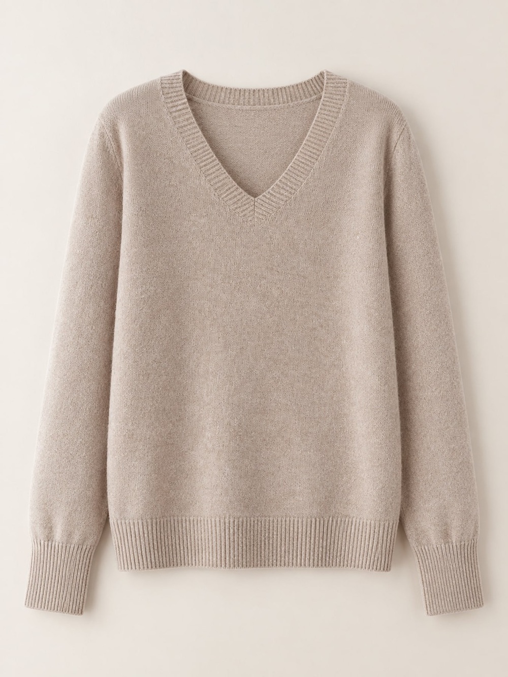 V-Neck Solid Color Sweater - Picture 3 of 16